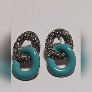 Infinity Elegant Silver and Blue Earrings